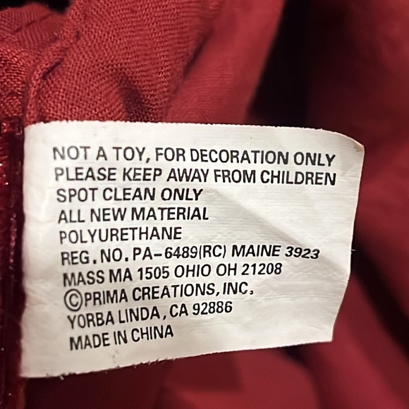 Dark red Velvet tree skirt Santa Claus snowman gold stars 41” diameter - Picture 12 of 15